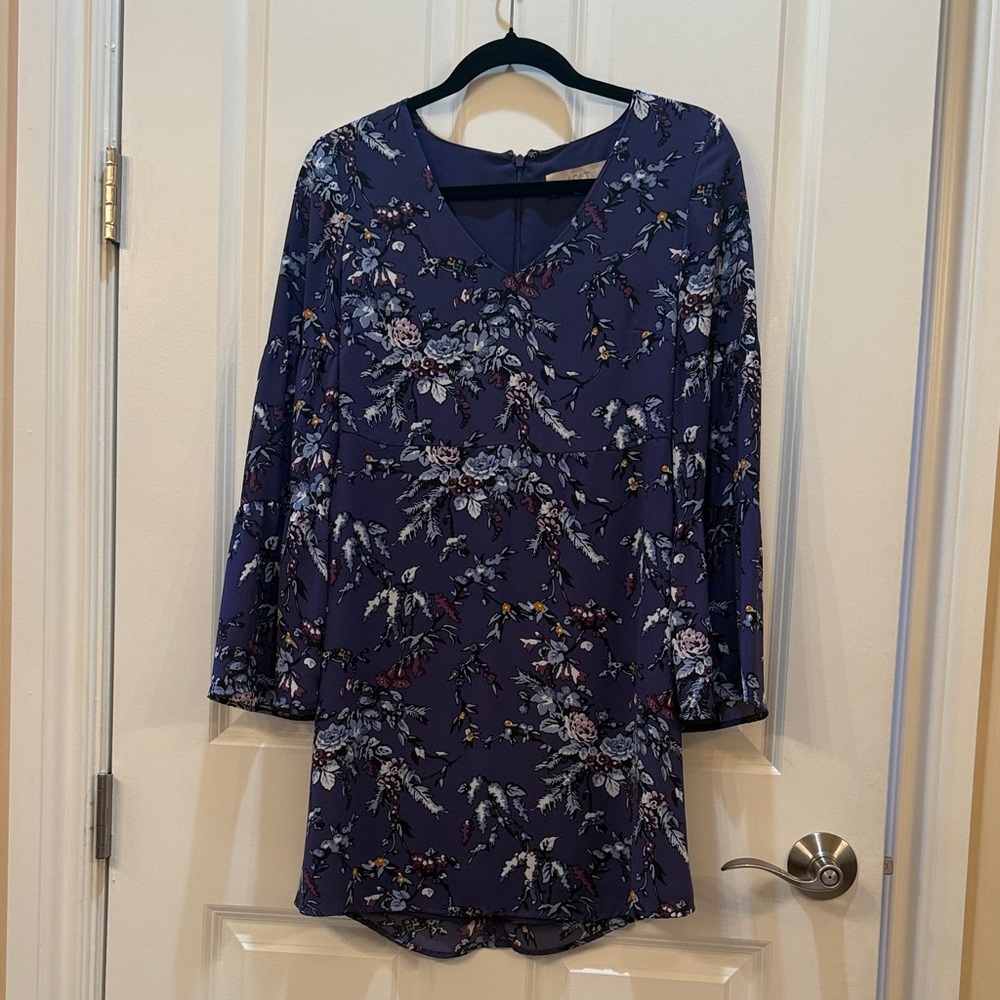 Loft Floral Long Sleeve Dress 0P